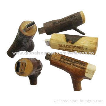 Wooden USB Flash Drives with More than 10 Years Data Retention, Supports Plug-and-play Function